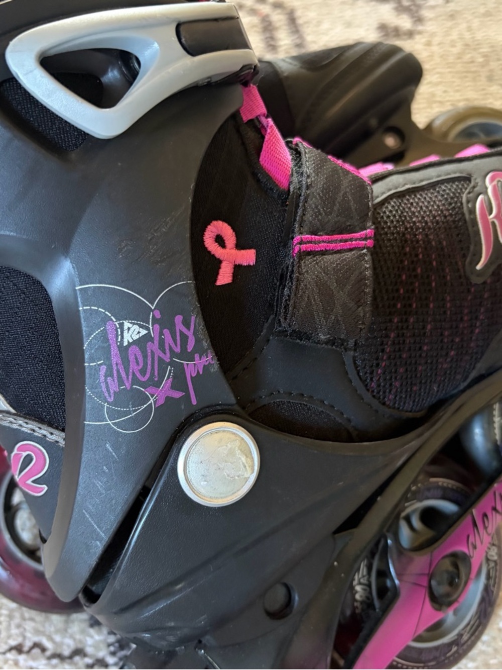 Women’s K2 Alexis X Pro Inline Rollerblades Size 6.5 Black Pink Skates Soft Boot - Picture 3 of 8